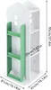 A white and green rotating bookshelf for children, shaped like a house, with dimensions indicated. Náhled obrázku produktu