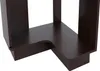 Close-up view of the corner of a dark brown wooden shelf unit. Náhľad obrázku produktu