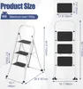 Diagrams showing the dimensions of a folding step ladder. Produktbild-Vorschau