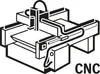 A black and white illustration of a CNC machine. Voir les images du produit