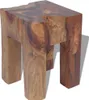 The Living Store Tabouret bois massif teck Voir les images du produit 1