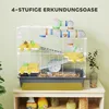 Pawhut Hamsterkäfig 4 Etagen Nagerkäfig  Kleintierkäfig mit Produktbild-Vorschau 4