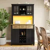 Flieks Küche Hochschrank Küchenbuffet mit LED, Produktbild-Vorschau 3