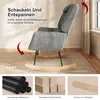 Kreslo na hojdanie s podnožkou, sivé, ergonomická hojdacia Náhľad obrázku produktu 5