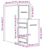 vidaXL Mobile da bagno stretto con rotelle in legno bianco Anteprima dell’immagine prodotto 8