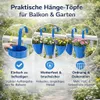 8 Hängetöpfe Blau Kräuter Blumentopf Hängetopf Pflanztopf Produktbild-Vorschau 3