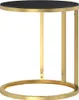 A round side table with a black top and gold metal frame, shown against a white background. Podgląd zdjęcia produktu