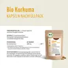 Product information and packaging for Bio Kurkuma Kapseln Nachfüllpack. Produktbild-Vorschau