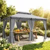 Outsunny Pavillon 4x3 m Wasserabweisend Stabil Produktbild-Vorschau 2