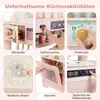 COSTWAY Cucina per bambini, cucina giocattolo in legno con Anteprima dell’immagine prodotto 7