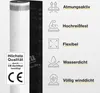 A roll of building material is shown next to icons and text describing its features. Produktbild-Vorschau