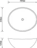 Technical drawing of an oval washbasin with dimensions. Náhled obrázku produktu