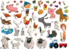 A collection of farm-themed magnets arranged on a white background. Podgląd zdjęcia produktu