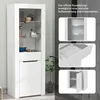 Merax Standvitrine LED Hochglanz mit Regal, Bücherschrank Produktbild-Vorschau 2
