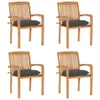 vidaXL Chaises de jardin empilables avec coussins 4 pcs. Voir les images du produit 8