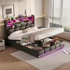 INONEFT Polsterbett 140x200cm mit LED und USB, Doppelbett, Produktbild-Vorschau 4