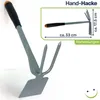 A garden hand hoe with a diagram showing its dimensions. Produktbild-Vorschau