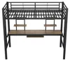 Cama alta de 90 x 200 cm con escritorio, 2 estanterías y un Vista previa de la imagen del producto 8