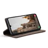 A dark brown flip case for a smartphone, shown in a studio setting against a white background. Produktbild-Vorschau