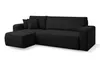 A black sectional sofa with a chaise lounge is shown from a three-quarter angle against a white background. Voir les images du produit