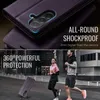 A split image showing a close-up of a phone case and two people jogging. Produktbild-Vorschau