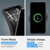 Collage showing a phone case and a phone charging wirelessly. Náhľad obrázku produktu