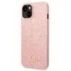 A pink glitter phone case with a gold 'Guess' logo. Podgląd zdjęcia produktu