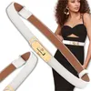 EDIBAZZAR | Damen Schmaler Taillengürtel Goldschnalle Produktbild-Vorschau 3