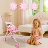 Malplay Puppenwagen Klappbarer leicht Rosa Kinderwagen Produktbild-Vorschau 3