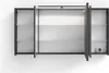 An open, modern bathroom medicine cabinet with interior LED lighting and glass shelves. Náhled obrázku produktu