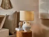 BELIANI Stolní lampa bílý keramický podstavec lněné Náhled obrázku produktu 2