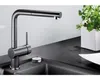 A modern kitchen faucet is shown in a sink area with a plant in the background. Anteprima dell’immagine prodotto