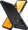 A black phone case is shown diagonally across the image, with a smartphone partially visible underneath it. Produktbild-Vorschau
