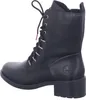 A side view of a black lace-up boot. Podgląd zdjęcia produktu