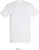 A plain white t-shirt is shown against a white background. Produktbild-Vorschau
