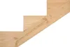 A close-up view of a wooden staircase stringer with three steps. Produktbild-Vorschau
