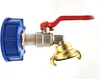 A product shot of an IBC tank adapter with a ball valve and a GEKA coupling. Produktbild-Vorschau