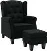 vidaXL Sessel mit Fußhocker Schwarz Stoff Produktbild-Vorschau 1
