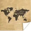 MuchoWow® Poster Weltkarte - Vintage - Braun 50x50 cm - Produktbild-Vorschau 1