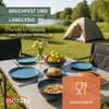 Zestaw naczyń kempingowych z melaminy 4 osoby Stone Blue + Podgląd zdjęcia produktu 3