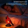 Rotfink-Tischlampe aus rotem Harz, Nachtlicht mit warmem, Produktbild-Vorschau 6