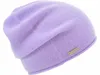 Seeberger Strickmütze-Beanie aus 100% Kaschmir mit Rollrand in lila