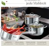 tectake® Kochtopfset Bologna 7-teilig, aus Edelstahl, für Produktbild-Vorschau 4