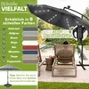 tillvex Alu Ampelschirm Anthrazit LED Solar Ø 300 cm mit Produktbild-Vorschau 4