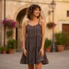 Boho Minikleid, Stufenkleid, Hängerchen - Dunkelbraun, Produktbild-Vorschau 3