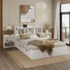 Merax Holzbett 140x200 mit Schubladen und 2 ausziehbaren Produktbild-Vorschau 3