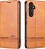 Two views of a brown leather flip phone case for a Samsung Galaxy A54 5G. Produktbild-Vorschau