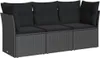 vidaXL 3-częściowa sofa ogrodowa z poduszkami z czarnego Podgląd zdjęcia produktu 1