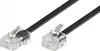 A black flat cable with two clear RJ-11/RJ-45 connectors on a white background. Náhled obrázku produktu