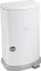 A white diaper pail with a gray base and pedal. Produktbild-Vorschau